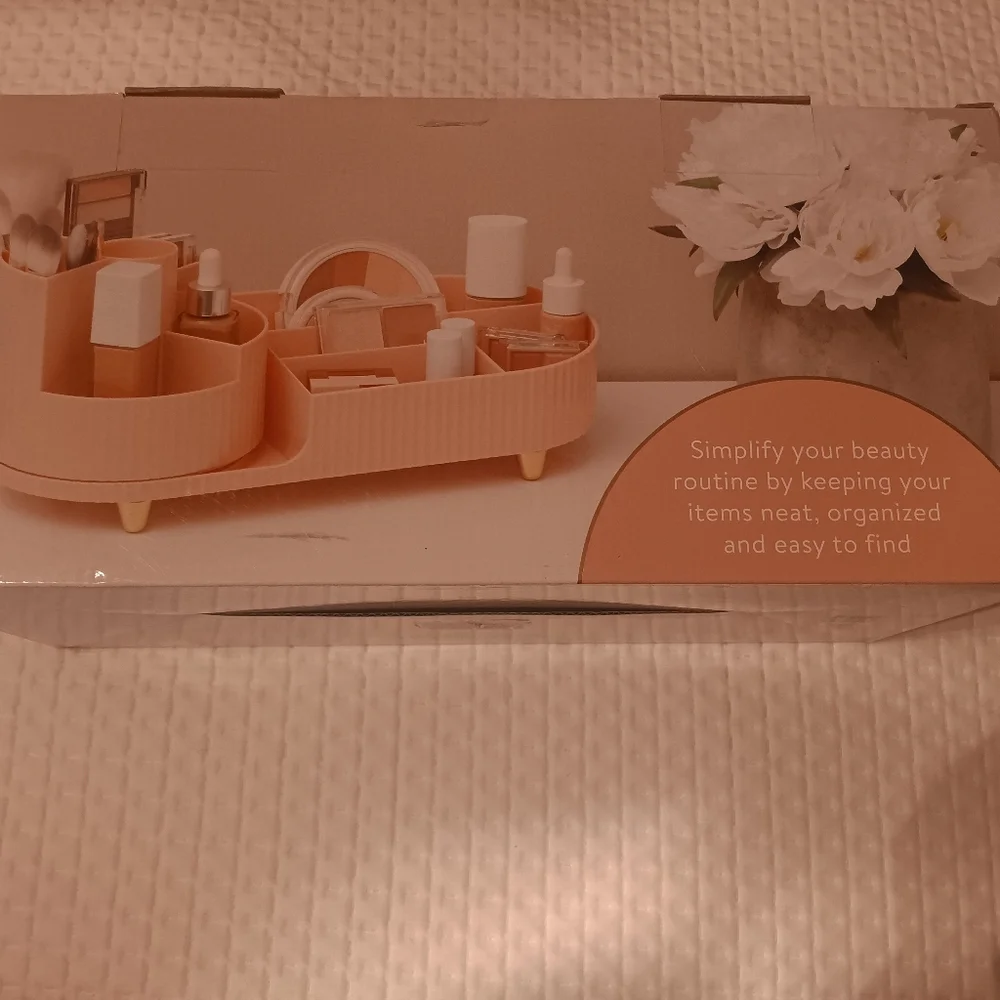New in box Pink vanity organizer tray